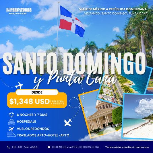 SANTO DOMINGO & PUNTA CANA DESDE 1348 USD